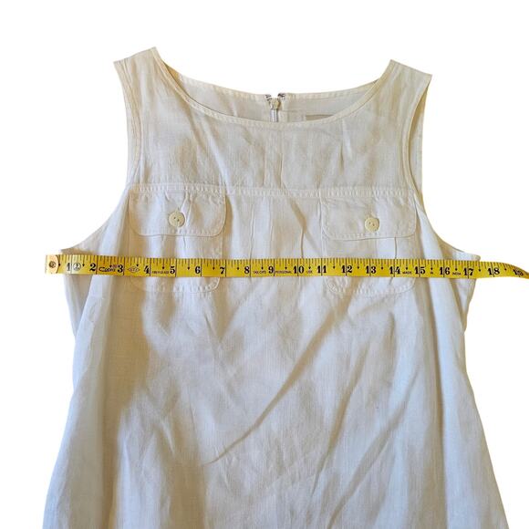 Petite Sophiaticate White Linen Midi Dress Size 8 - Picture 5 of 6